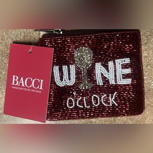 Bacci Wine Beaded Clutch